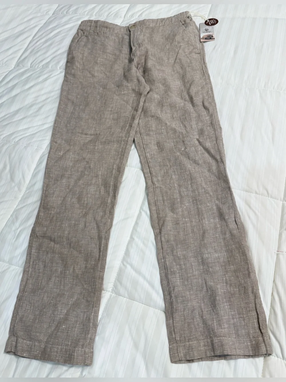 Panama Jack  Men’s Linen Casual Chinos in Natural/ Beige Size L